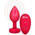 b-vibe Heart - punjivi, bežični analni vibrator (crveni)