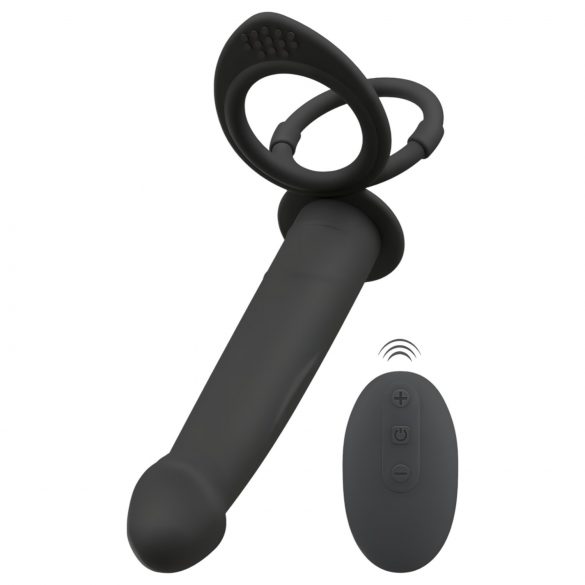 Black Velvets Double F - strap-on analni vibrator (crni)