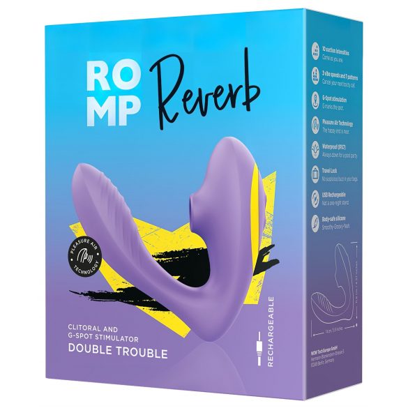 ROMP Reverb - bežični zračni val 2u1 vibrator G-točke (ljubičasti)