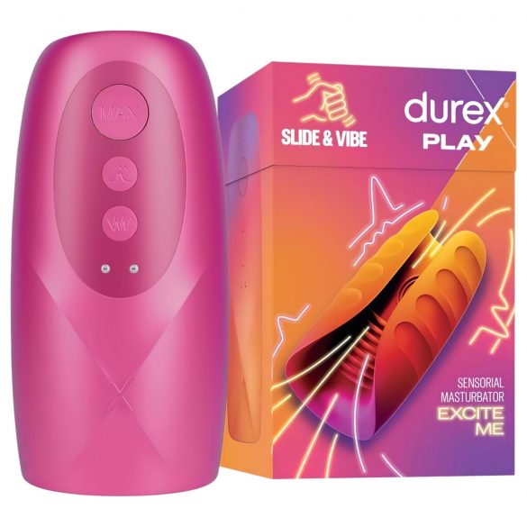 Durex Slide & Vibe - vodootporni vibrator od žira na baterije (ružičasti)