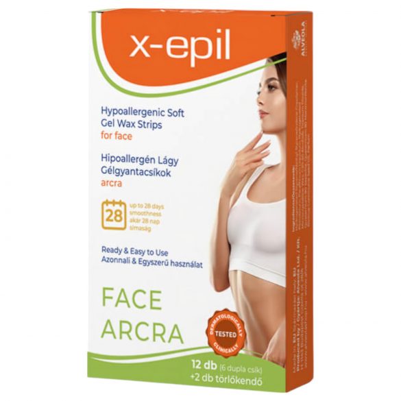 X-Epil - gotove hipoalergene gel trake od smole (12 kom) - za lice