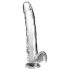 King Cock Clear 11 - dildo s testisima (prozirno)