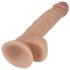 Lovetoy Real Extreme - vakuumska čašica, dildo za testise - 21 cm (prirodni)