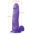 Lovetoy Jelly Studs - realistični dildo s postoljem - 20 cm (ljubičasti)