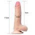 Lovetoy Sliding-Skin - dvoslojni dildo - 18 cm (prirodni)