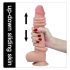 Lovetoy Sliding-Skin - dvostruki sloj dildo s vakuumskim postoljem - 23 cm (prirodna boja)