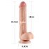 Lovetoy Sliding-Skin - dvostruki sloj dildo s vakuumskim postoljem - 23 cm (prirodna boja)