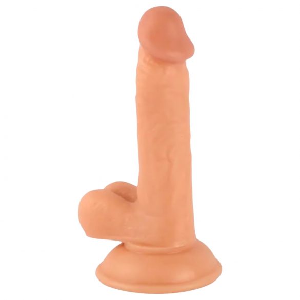 Mr. Rude - vakuumsko postolje, s testisima realistični dildo - 17 cm (natur)