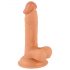 Mr. Rude - vakuumsko postolje, s testisima realistični dildo - 17 cm (natur)