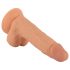 Gospodin Rude - dildo s vakuumskim postoljem i testisima - 19cm (prirodan)