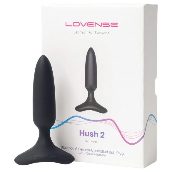 LOVENSE Hush 2 XS - punjivi mali analni vibrator (25 mm) - crni