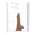 RealRock Dong 7 - realističan, dildo za testise (17 cm) - tamno prirodan