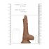 RealRock Dong 8 - realističan, testikularni dildo (20cm) - tamno prirodan