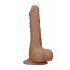 RealRock Dong 8 - realističan, testikularni dildo (20cm) - tamno prirodan