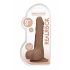 RealRock Dong 9 - realistični dildo s testisima (23 cm) - tamna boja kože