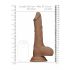 RealRock Dong 10 - realističan, testikularni dildo (25 cm) - tamno prirodan