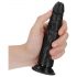 RealRock Slim - ljepljivi, realistični dildo - 15,5 cm (crni)