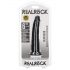 RealRock Slim - ljepljivi, realistični dildo - 15,5 cm (crni)