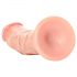 RealRock - realistični dildo s vakuumskim postoljem - 15,5 cm (prirodno)