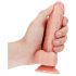 RealRock - realistični dildo sa vakuumom, testis - 15,5 cm (prirodni)