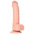 RealRock - realistični dildo sa vakuumom, testis - 15,5 cm (prirodni)