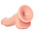 RealRock - realistični dildo sa vakuumom, testis - 15,5 cm (prirodni)