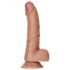 RealRock - realističan dildo s vakuumom - 15,5 cm (tamni prirodni)