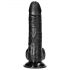 RealRock - realistični dildo sa vakuumom, testis - 15,5 cm (crni)