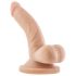 Dr. Skin 4 - realističan dildo za testise s ljepljivim potplatima - prirodan (12 cm)