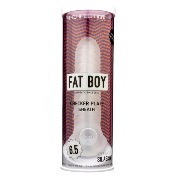 Fat Boy Checker Box - navlaka za penis (17 cm) - bijela poput mlijeka