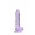 REALROCK - proziran realističan dildo - ljubičast (17cm)