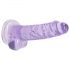 REALROCK - proziran realističan dildo - ljubičast (17cm)