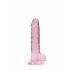 REALROCK - proziran realistični dildo - ružičasti (17 cm)