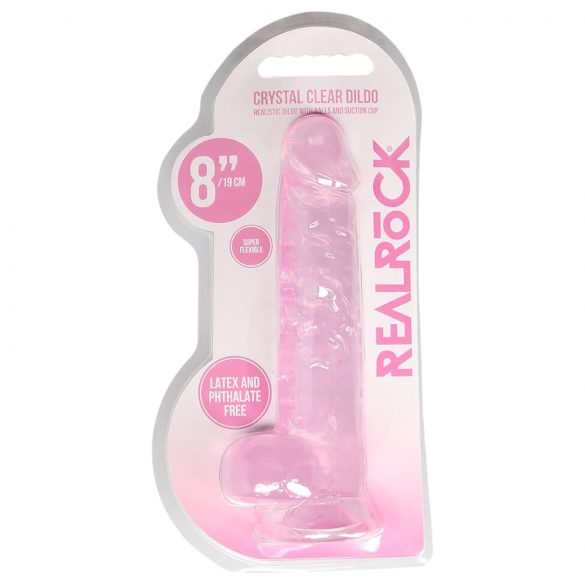 REALROCK - proziran realistični dildo - ružičasti (19 cm)