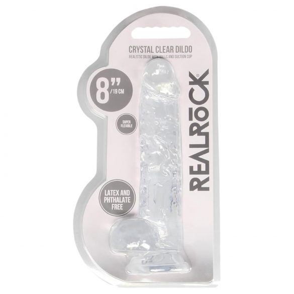 REALROCK - proziran realističan dildo - proziran kao voda (19 cm)