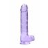 REALROCK - proziran realističan dildo - ljubičast (22cm)