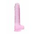 REALROCK - proziran realistični dildo - ružičasti (22cm)