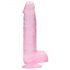 REALROCK - proziran realistični dildo - ružičasti (15 cm)