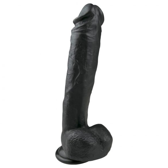 Easytoys - veliki dildo (26,5 cm) s vakuumskim čašicama - crni