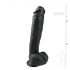 Easytoys - veliki dildo (26,5 cm) s vakuumskim čašicama - crni