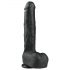 Easytoys - veliki dildo (29,5 cm) s vakuumom - crni