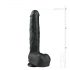 Easytoys - veliki dildo (29,5 cm) s vakuumom - crni