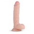 Real Fantasy Glynn - realistični dildo s ljepljivim potplatima, testisi (25 cm) - prirodni