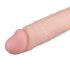 Real Fantasy Glynn - realistični dildo s ljepljivim potplatima, testisi (25 cm) - prirodni