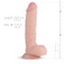 Real Fantasy Glynn - realistični dildo s ljepljivim potplatima, testisi (25 cm) - prirodni