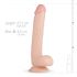 Real Fantasy Elvin - realistični dildo s ljepljivim potplatima, testisi (28 cm) - prirodni