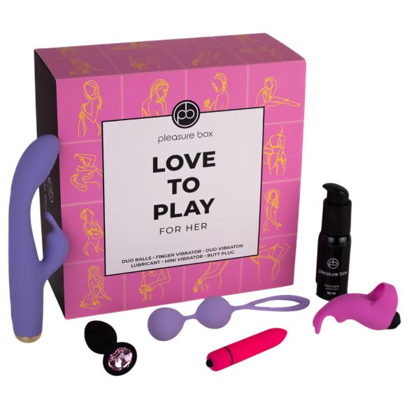 Pleasure Box Igraj se - vibratorski set - 6 dijelova (ružičasto-ljubičasta)