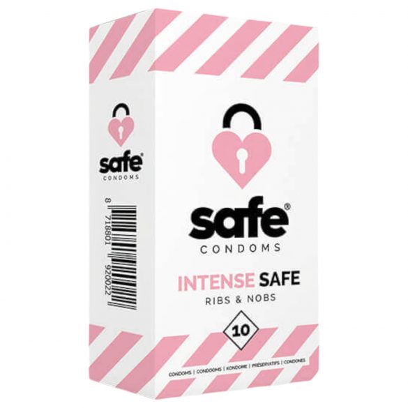 SAFE Intense Safe - kondomi s rebrastim točkama (10 kom.)