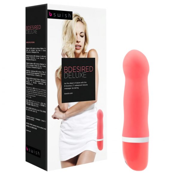 B SWISH Bdesired Deluxe - štapni vibrator s izraženom glavom (koralj)