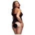 BACI Plus Size - prozirni bodi s naramenicama oko vrata - crni (XL-XXL)